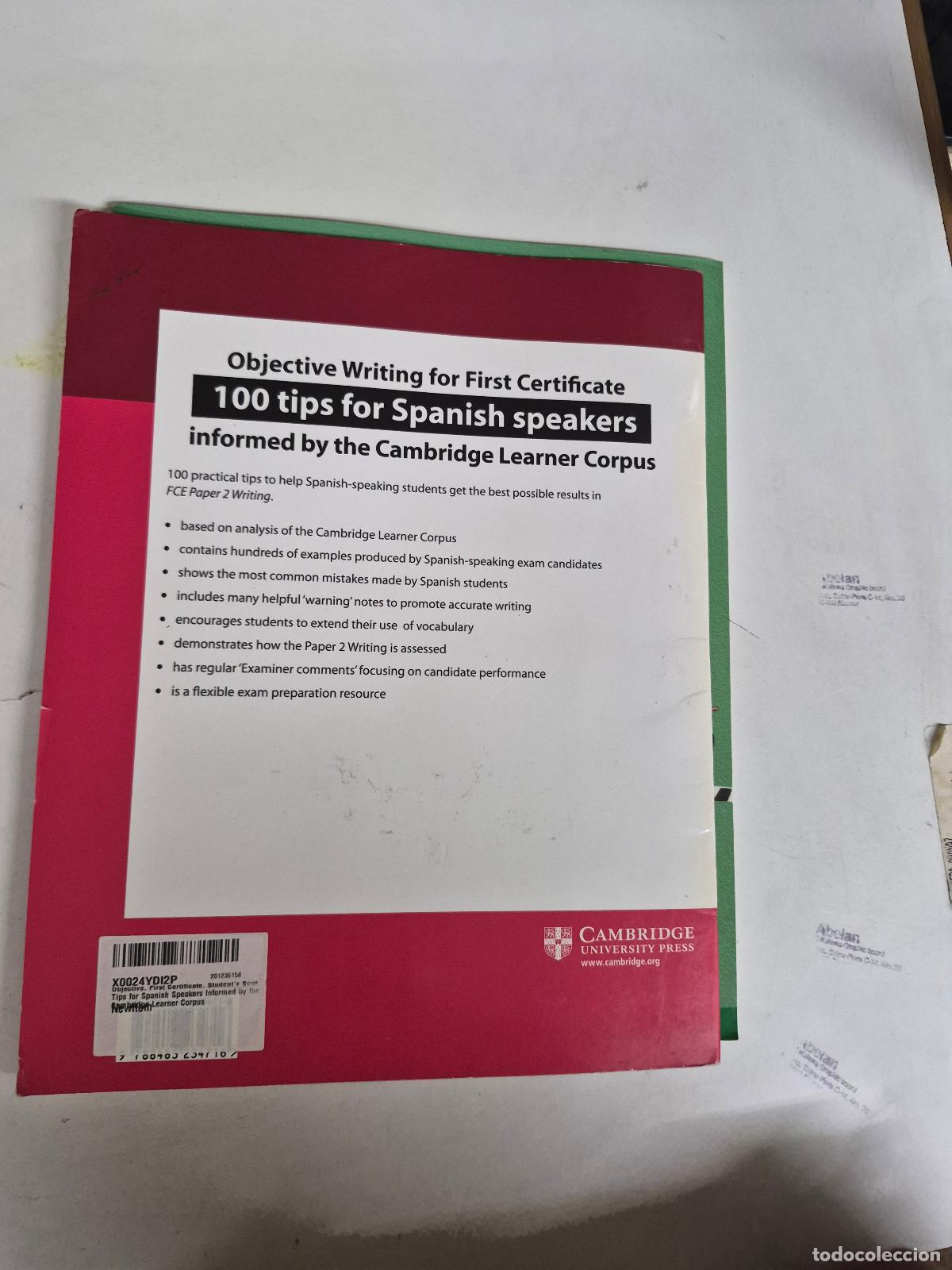 Livros: Objective. First Certificate. Student's Book: 100 Tips for Spanish Speakers Informed by the Cambridg
