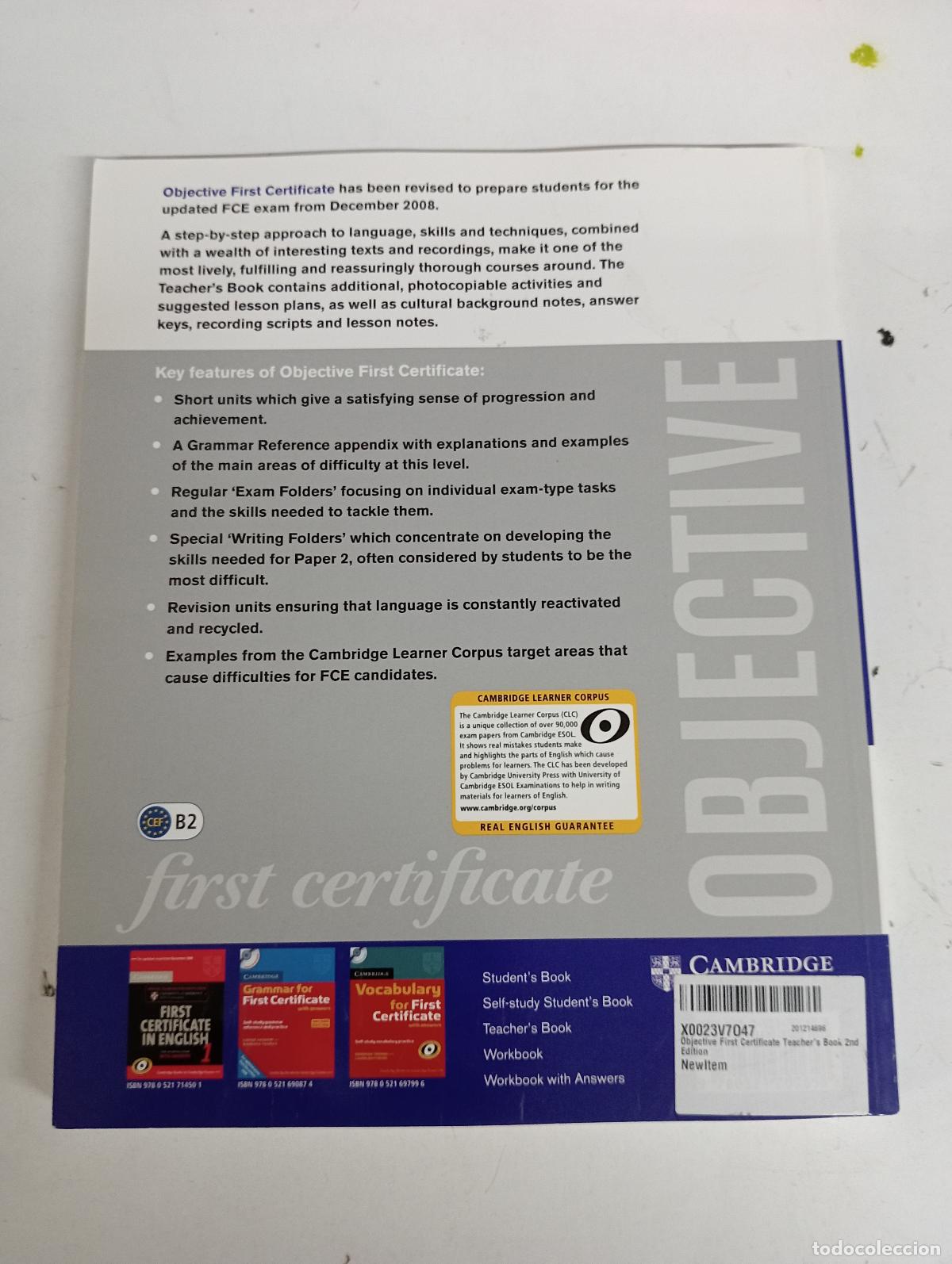 Libros: Objective First Certificate Teachers Book 2nd Edition - Capel, Annette; Sharp, Wendy - Foto 1