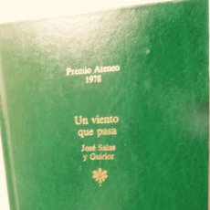 Libros: LIBRO GANADOR DEL PREMIO ATENEO, ”UN VIENTO QUE PASA”. 1978, JOSÉ SALAS GUIRIOR, MUY NUEVO