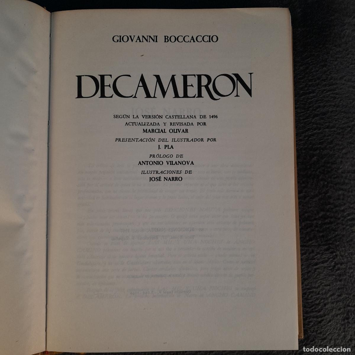 Libros: L-3391. DECAMERON.GIOVANNI BOCCACCIO. NAUTA . 1967