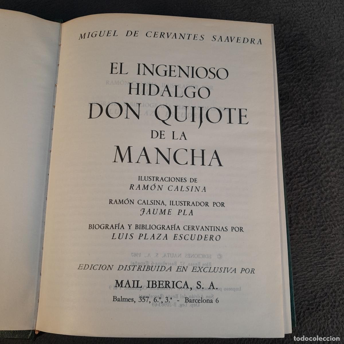 Libros: L-3778. EL INGENIOSO HIDALGO DON QUIJOTE DE LA MANCHA. MIGUEL DE CERVANTES SAAVEDRA. NAUTA. 1969