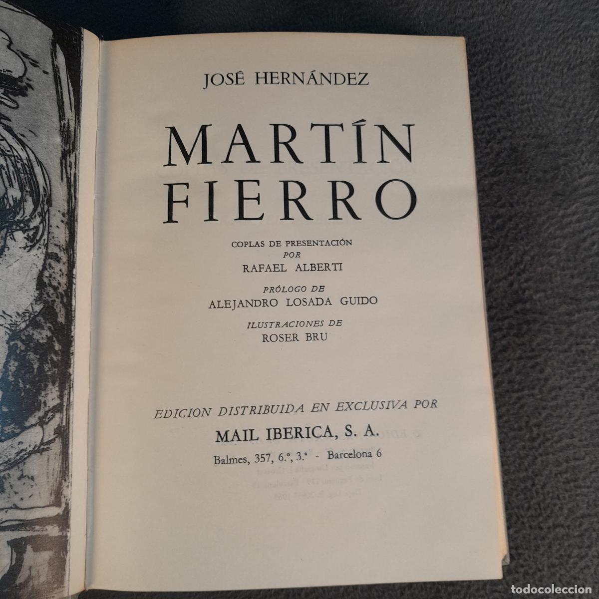 Libros: L-2618. MART&Iacute;N FIERRO. JOS&Eacute; HERN&Aacute;NDEZ. NAUTA. 1969