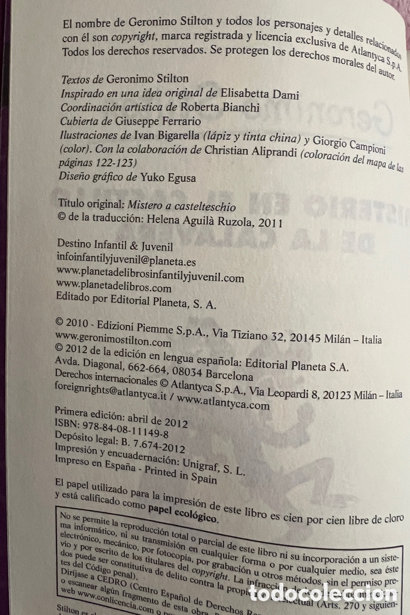 Libros: Libro de Ger&oacute;nimo Stilton Misterio en El Castillo de La Calavera - Foto 4
