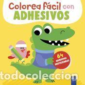 Libros: Colorea f&aacute;cil con adhesivos. Cocodrilo - N