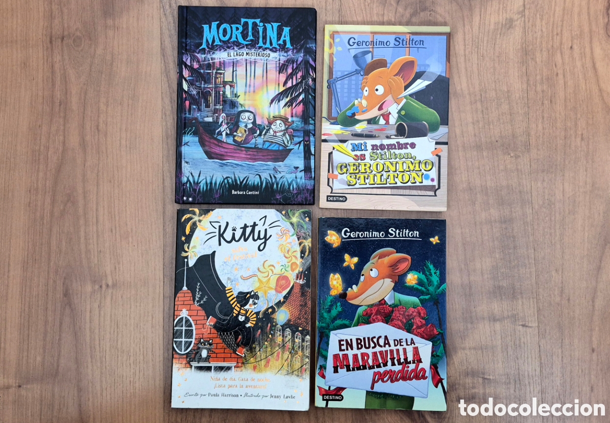 Libros: Pack de 4 Libros Infantiles geronimo stilton mortina kitty salva el festival bolsillo cuentos