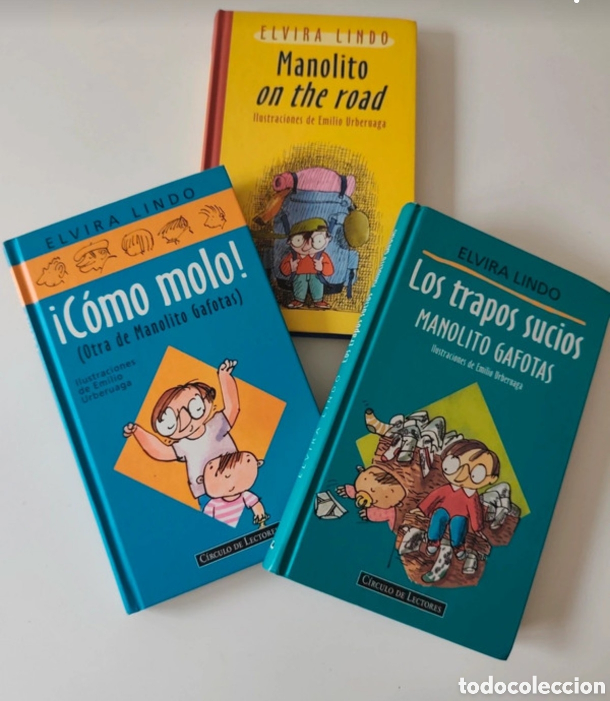 Livros: ! C&oacute;mo molo!; Los trapos sucios!; Manolito on the road. Libros de Manolito Gafotas