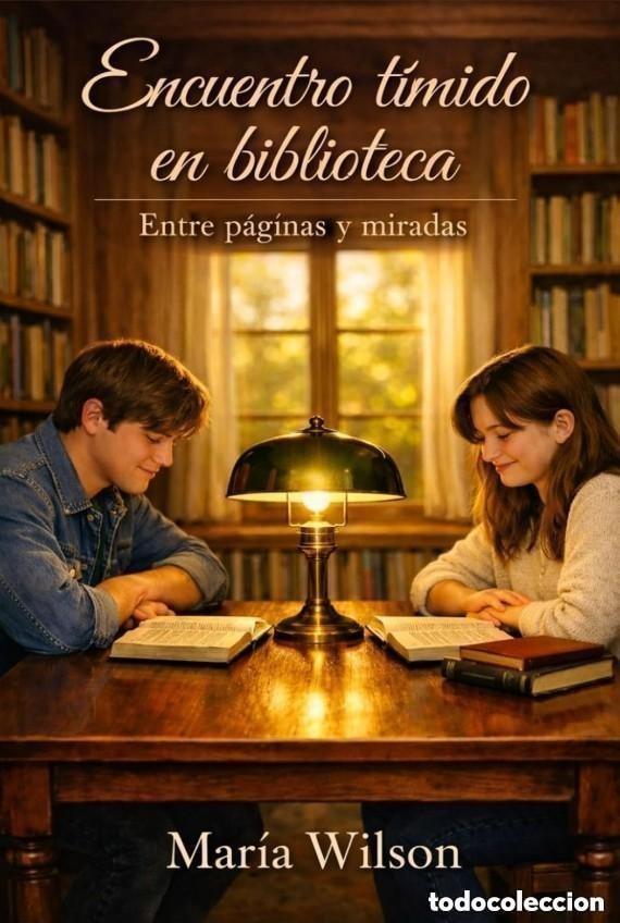 Libros: Encuentro t&iacute;mido en bibloteca: Entre p&aacute;ginas y miradas -- Autora: Mar&iacute;a Wilson