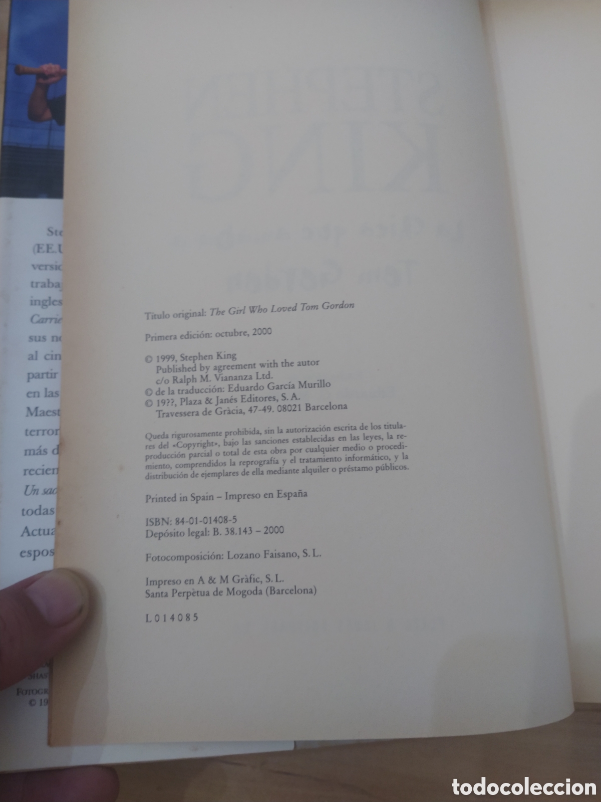 Libros: LA CHICA QUE AMABA A TOM GORDON - STEPHEN KING - Foto 2