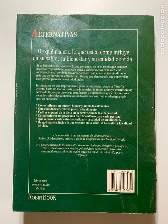 Libros: EL PODER CURATIVO DE LOS ALIMENTOS. ANNEMARIE COLBIN. EDICIONES ROBIN BOOK 1993 - Foto 5