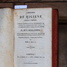 Libros: DESLANDES M.L. COMPENDIO DE HIGIENE,PUBLICA Y PRIVADA. TOMO I.AÑO 1829.