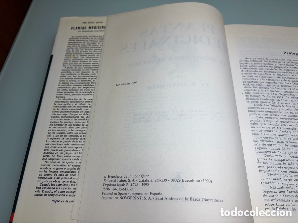 Libros: Libro &ldquo;Plantas Medicinales&rdquo; de Pio Font Quer - Foto 5