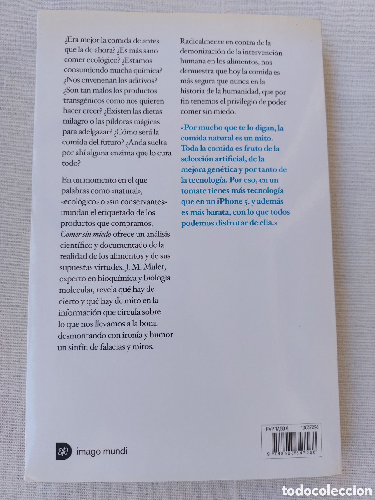 Libros: Comer sin miedo. J. M. Mulet - Foto 4