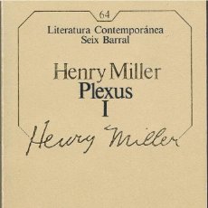 Libros: PLEXUS - I HENRY MILLER. Lote 326371013