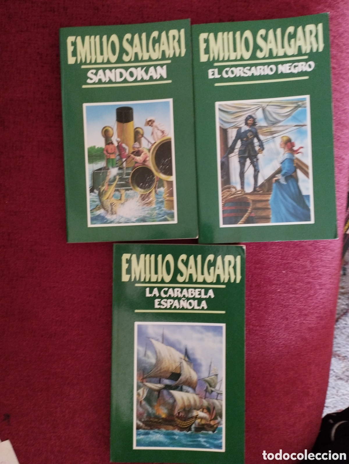 Libros: Tres vol&uacute;menes Emilio Salgari - Foto 1