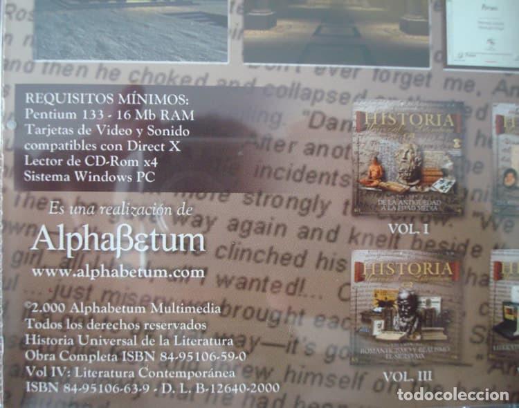 Libros: Historia Universal de la Literatura. 4 CD-ROM. 2000 - Foto 3