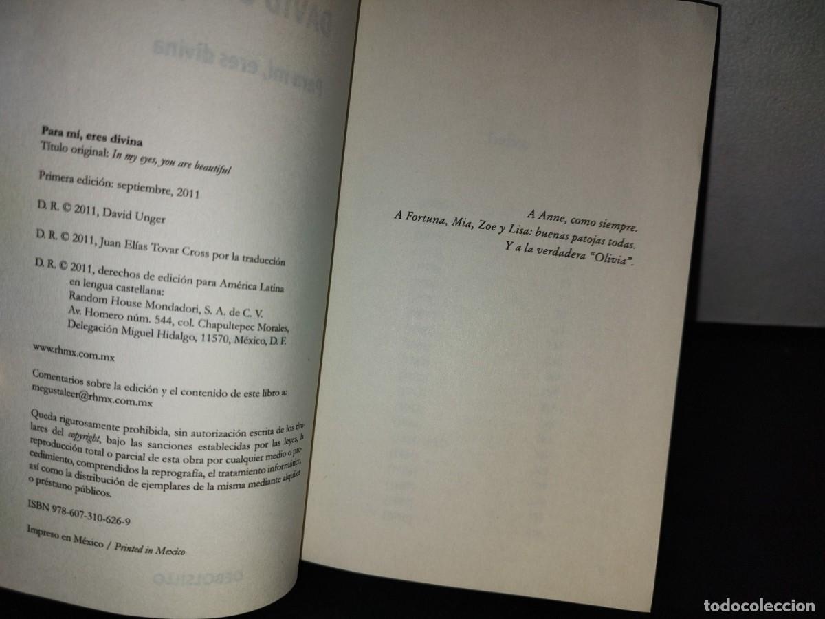 Libros: 185- PARA MI, ERES DIVINA - DAVID UNGER - PRIMERA EDICI&Oacute;N 2011 - Foto 5