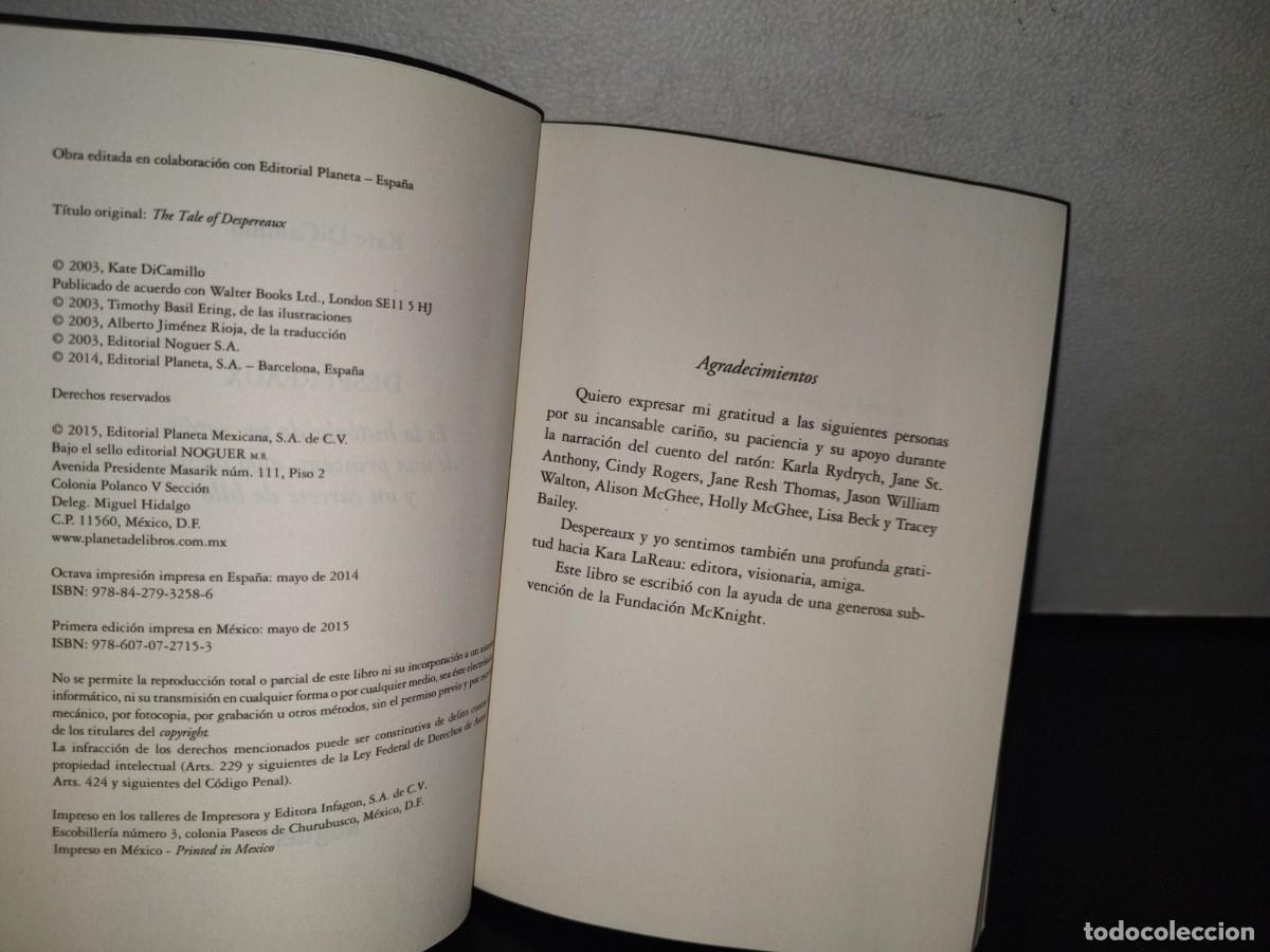 Libros: 89- DESPEREAUX - KATE DICAMILLO - 2015 - Foto 7