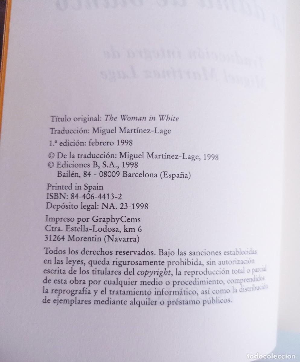 Libros: La dama de Blanco Wilkie Collins - Foto 2