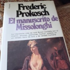 Libros: BARIBOOK. C23. EL MANUSCRITO DE MISSOLONGHI FREDERICK PROPORCIONA PLANETA