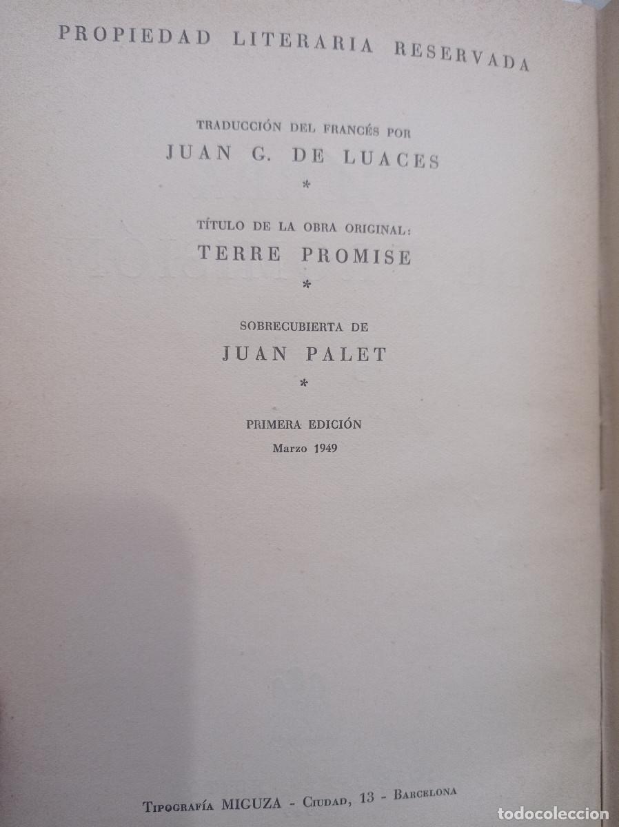 Libros: TIERRA DE PROMISION ANDRE. MAUROIS - Foto 2