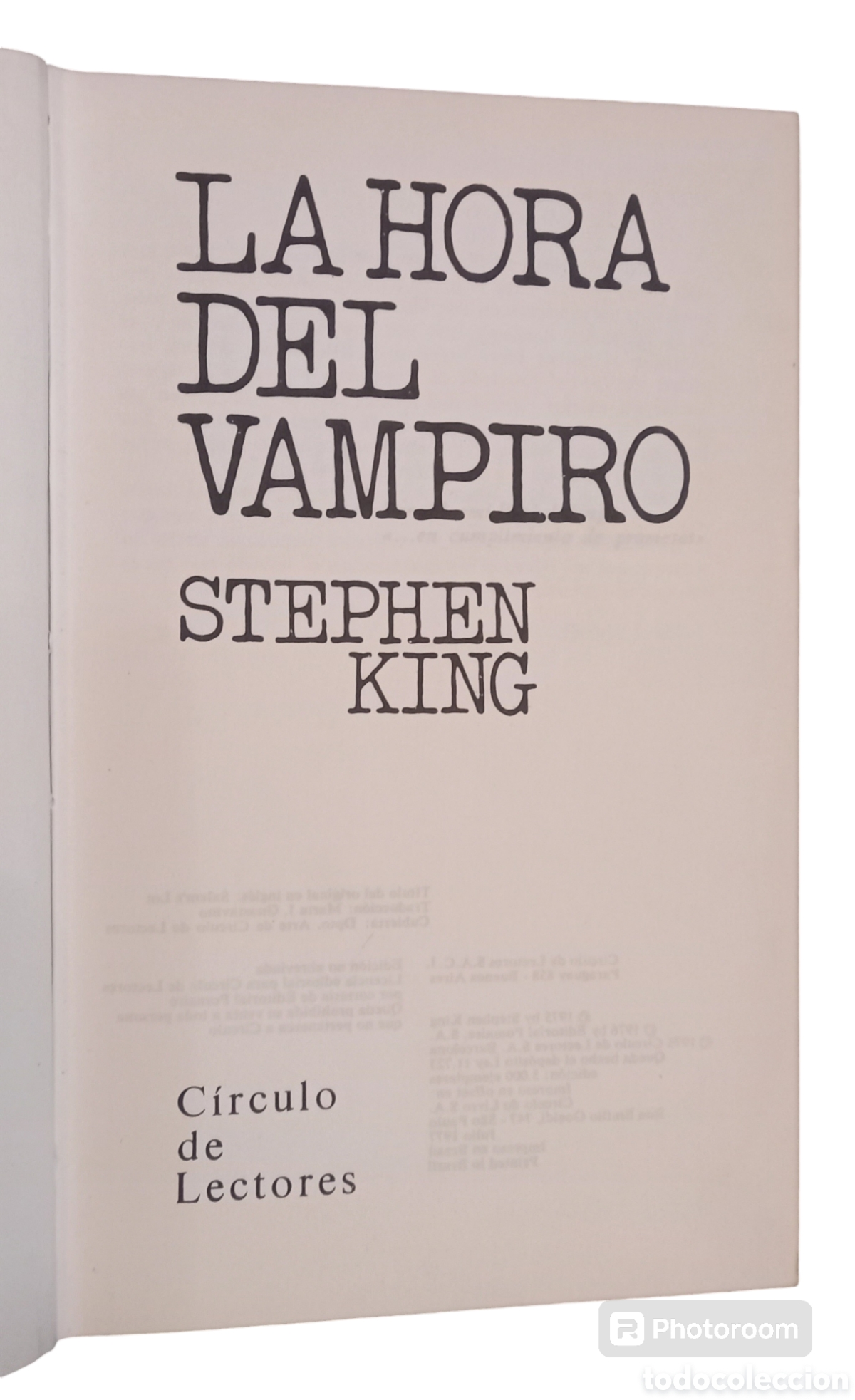 Libros: Libro: &rdquo;La hora del vampiro&rdquo; Stephen King 1977 - Foto 1