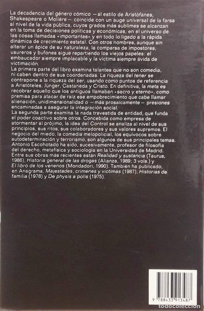 Libros: EL ESP&Iacute;RITU DE LA COMEDIA, Antonio Escohotado, ANAGRAMA - Foto 2