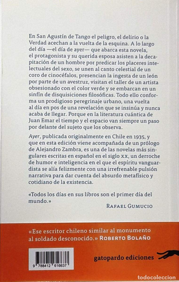 Libros: Ayer, Juan Emar, Gatopardo Ediciones - Foto 2