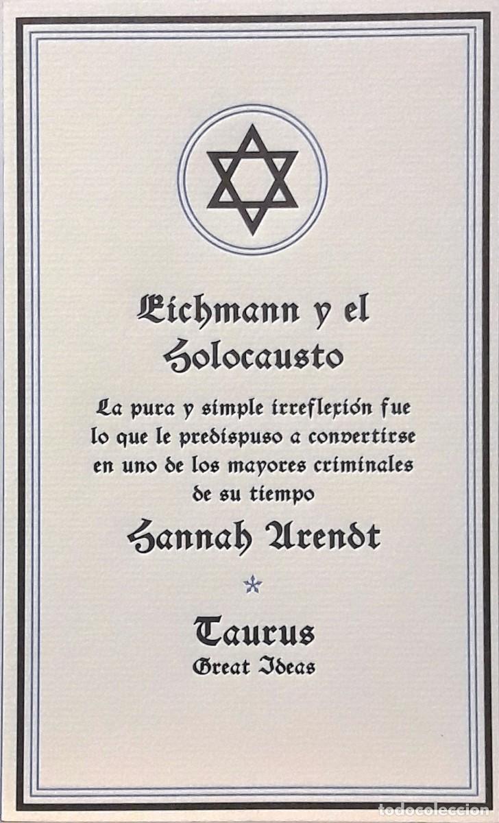 Libros: Eichmann y el Holocausto, Hannah Arendt, Taurus - Foto 1