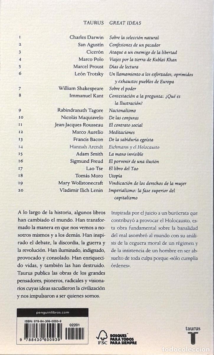 Libros: Eichmann y el Holocausto, Hannah Arendt, Taurus - Foto 2