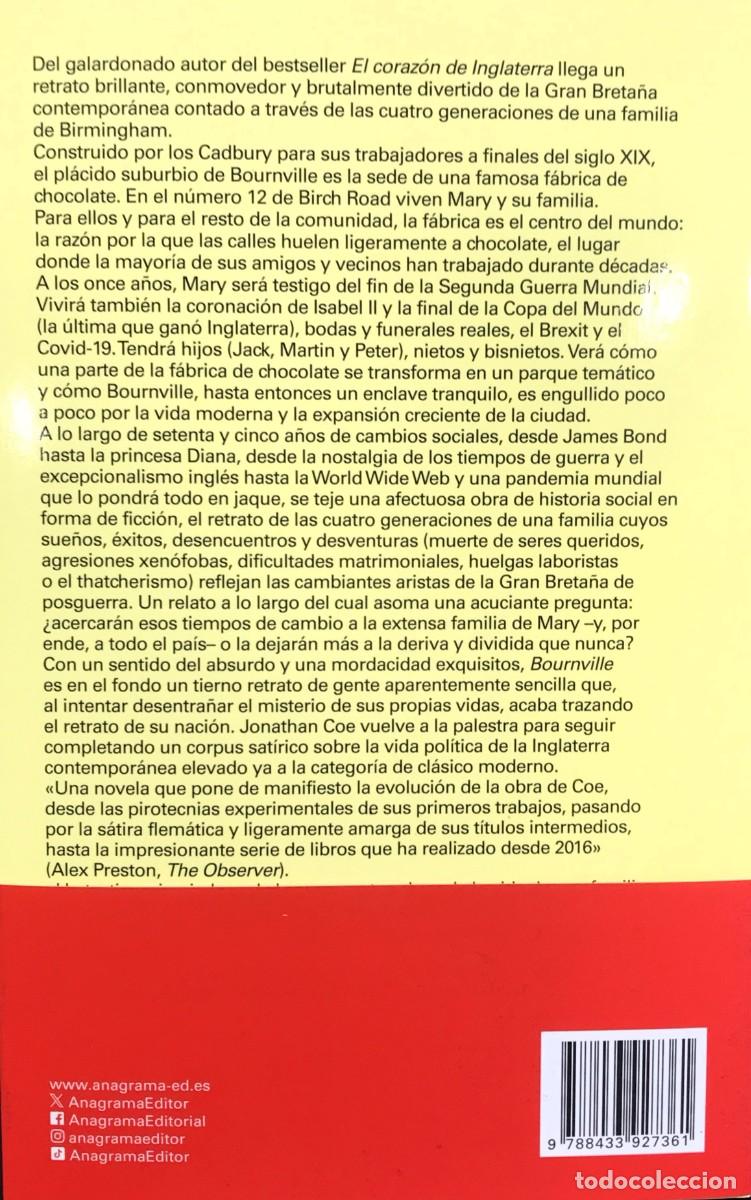 Libros: Bournville, Jonathan Coe, Editorial Anagrama - Foto 2