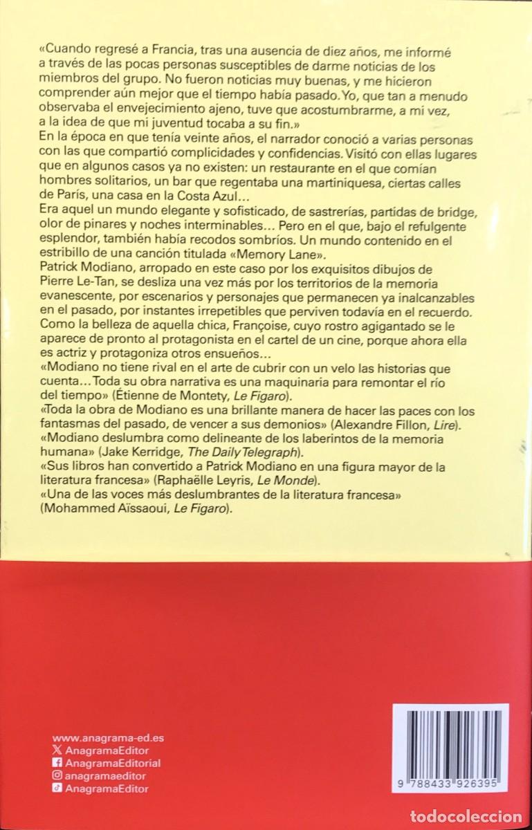 Libros: Memory Lane, Patrick Modiano y Pierre Le-Tan, Editorial Anagrama - Foto 2