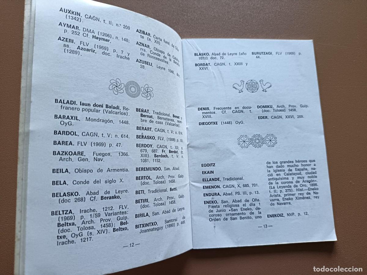 Libros: NOMENCLATOR ONOM&Aacute;STICO VASCO- J.M. SATR&Uacute;STEGUI - Foto 2