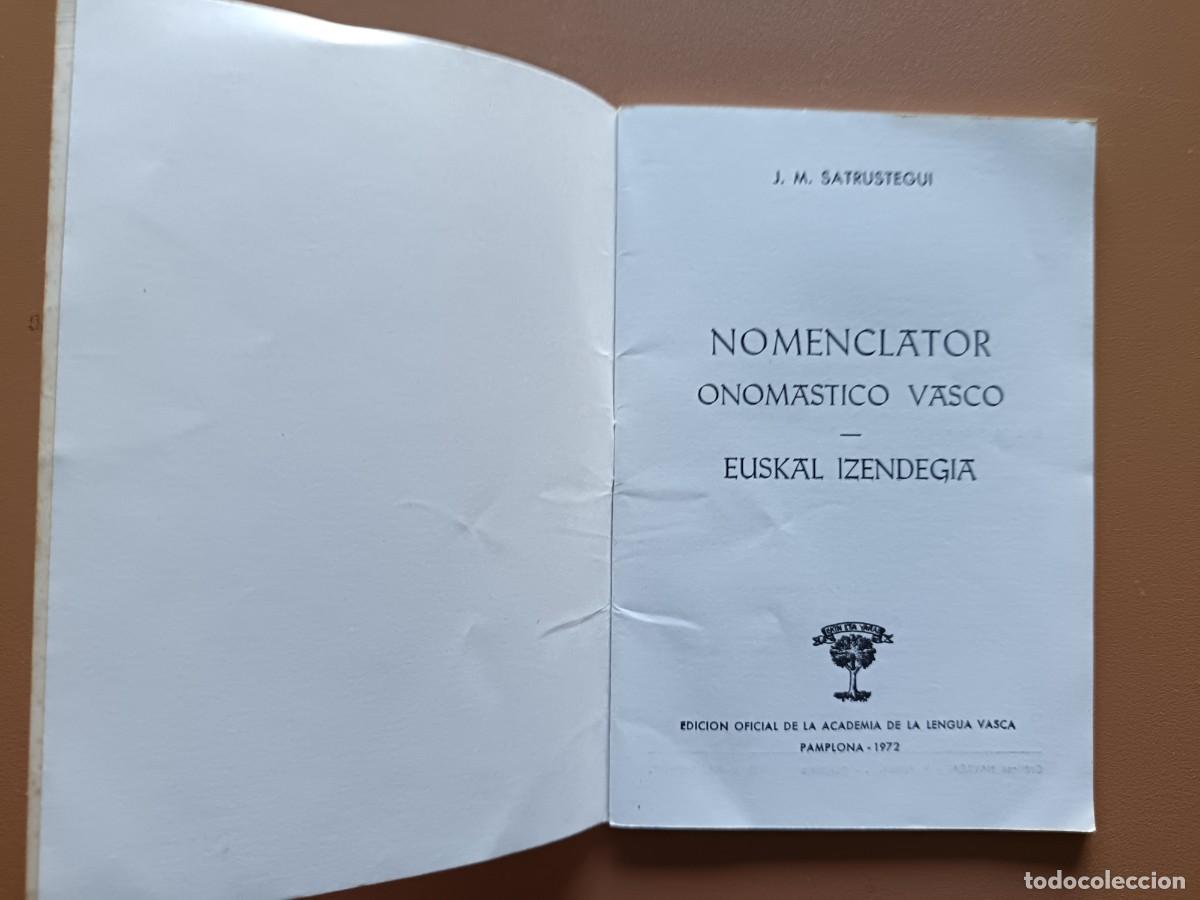 Libros: NOMENCLATOR ONOM&Aacute;STICO VASCO- J.M. SATR&Uacute;STEGUI - Foto 3