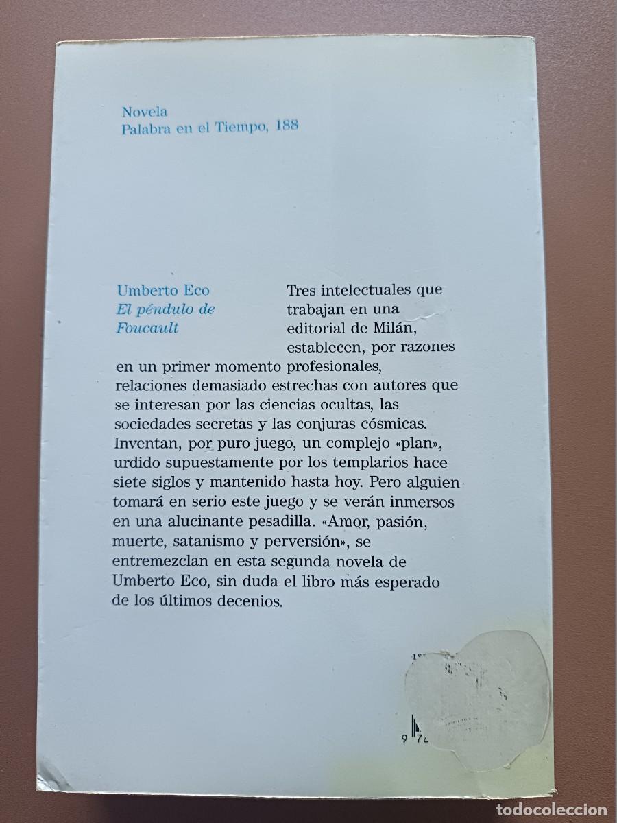 Libros: EL P&Eacute;NDULO DE FOUCAULT- UMBERTO ECO - Foto 3