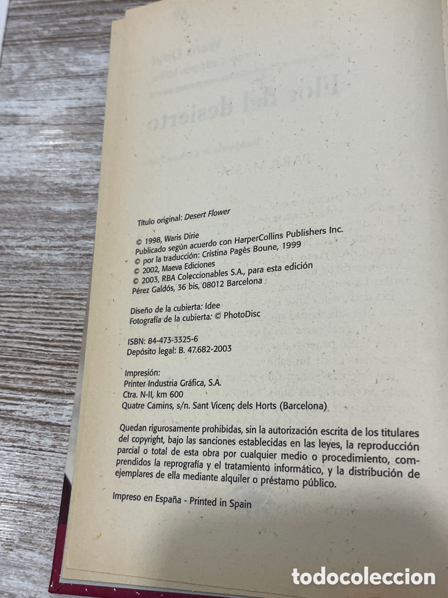 Libros: Libro Flor del Desierto | Waris Dirie | RBA | 2003 - Foto 3