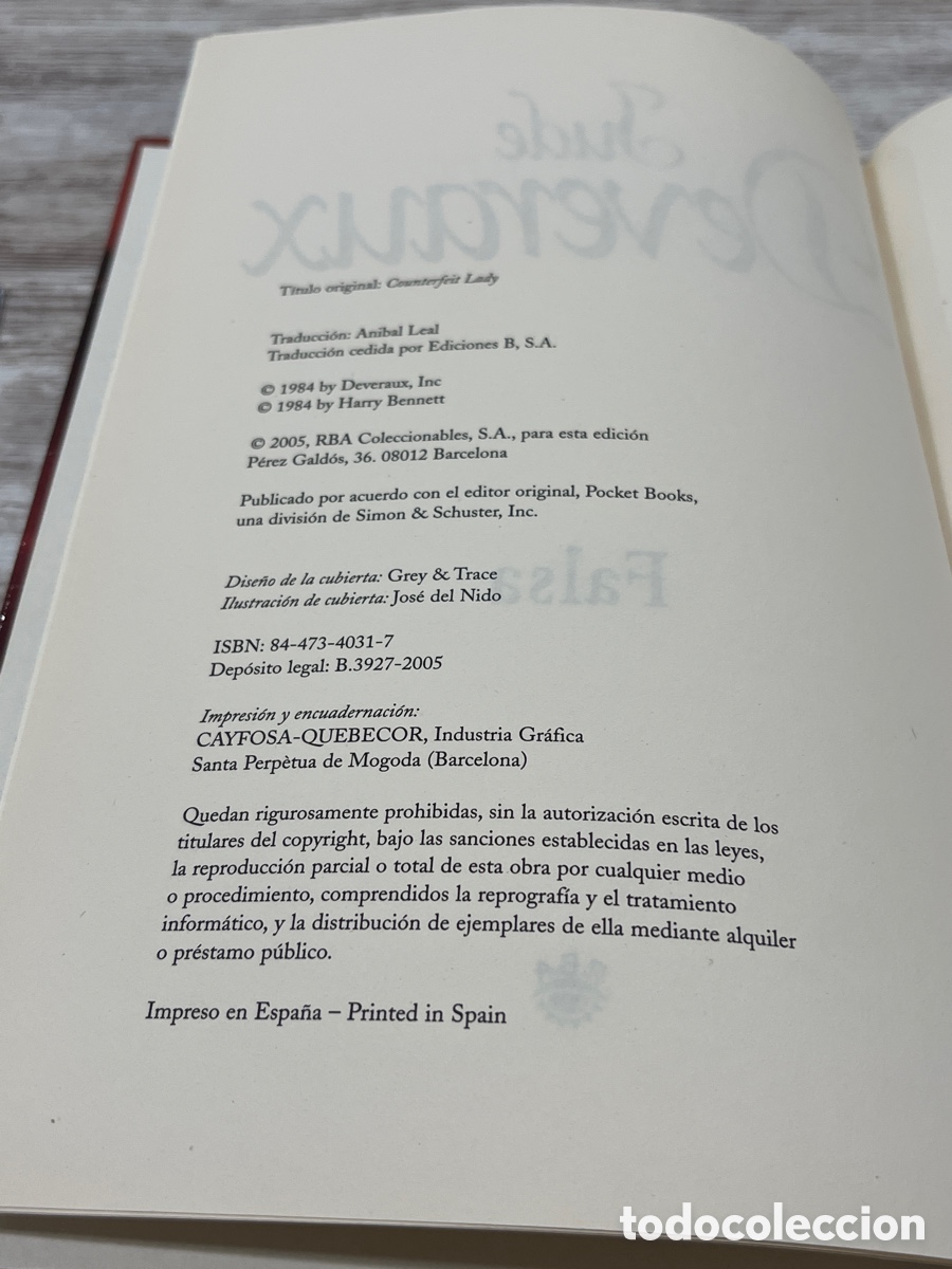 Libros: Falsa | Jude Deveraux | RBA | 2005 - Foto 3