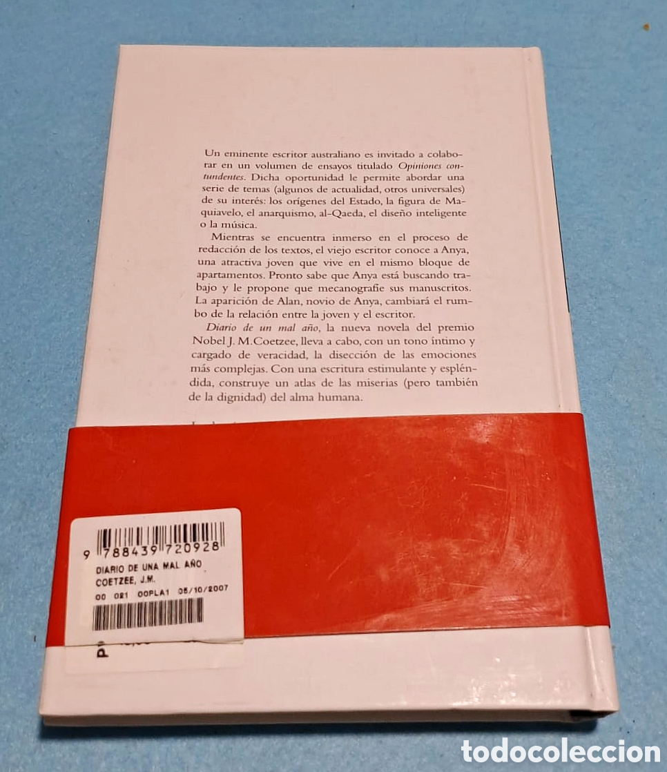 Libros: J.M. Coetzee - Diario de un mal a&ntilde;o - Foto 2