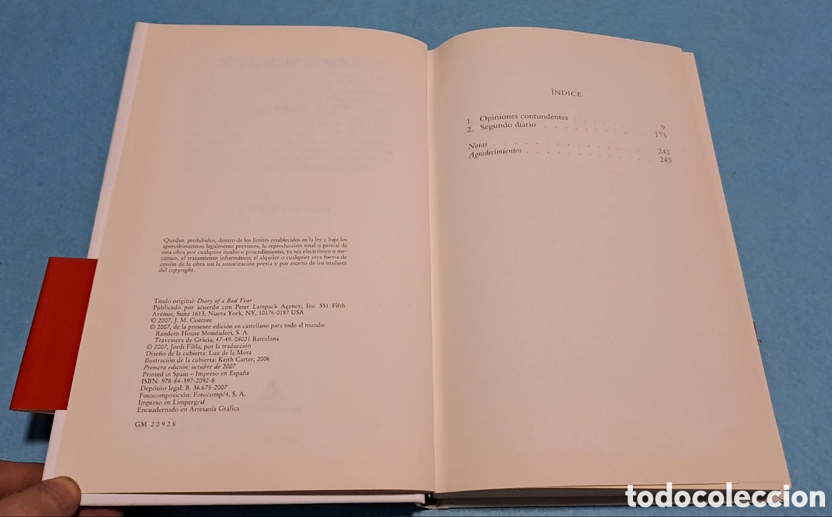 Libros: J.M. Coetzee - Diario de un mal a&ntilde;o - Foto 3