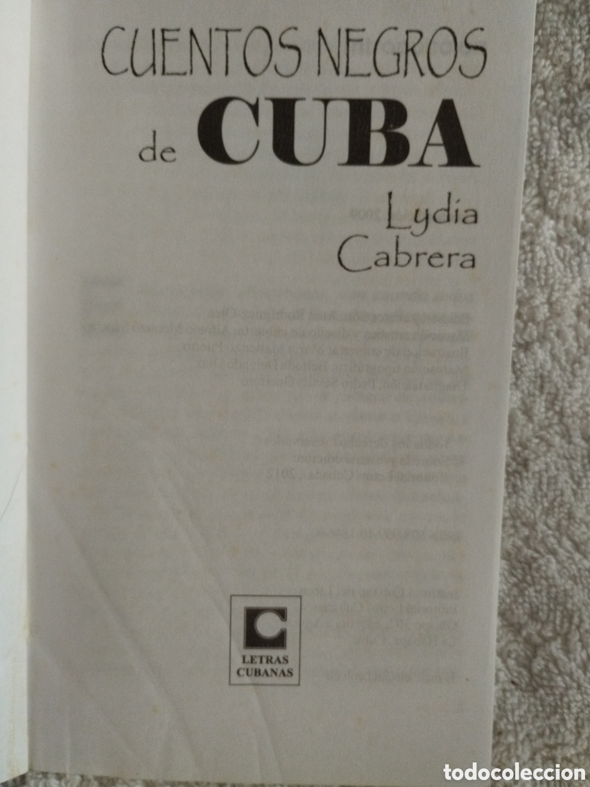 Libros: LYDIA CABRERA- CUENTOS NEGROS DE CUBA/ 2012 - Foto 2