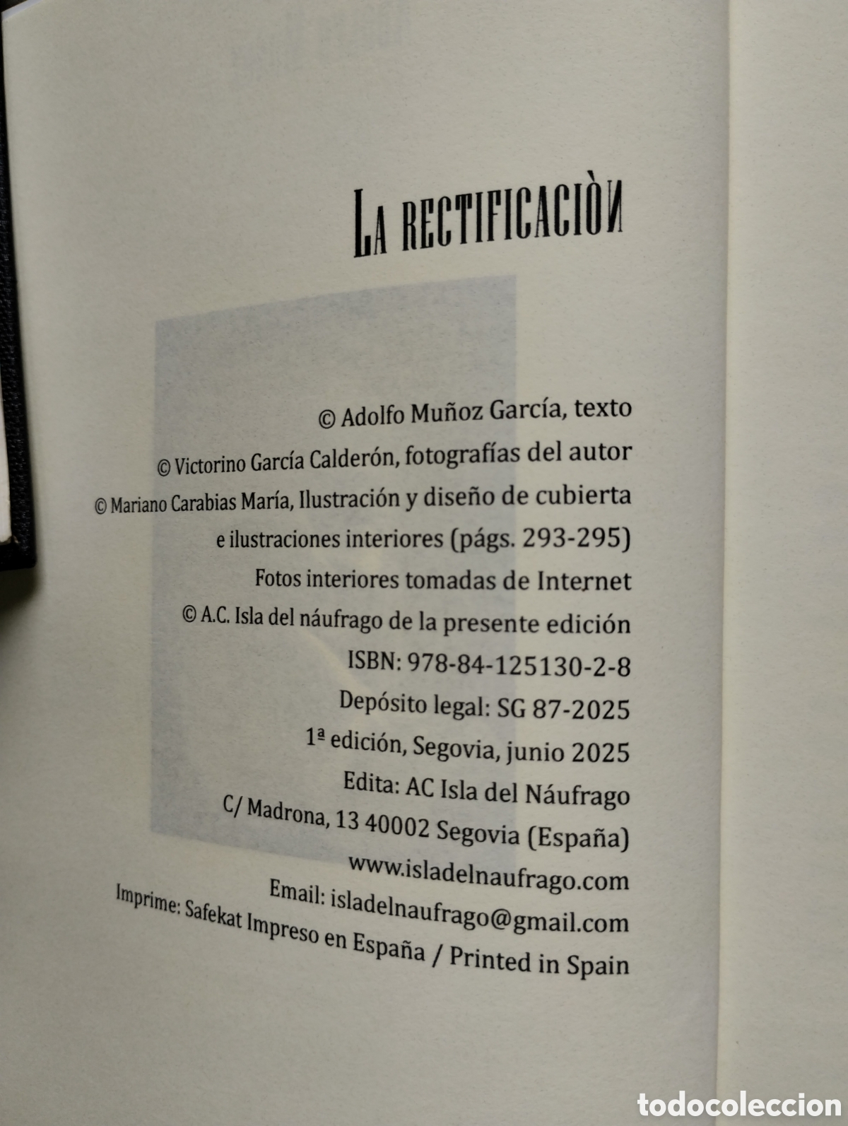 Libros: LA RECTIFICACI&Oacute;N, ADOLFO MU&Ntilde;OZ - Foto 5