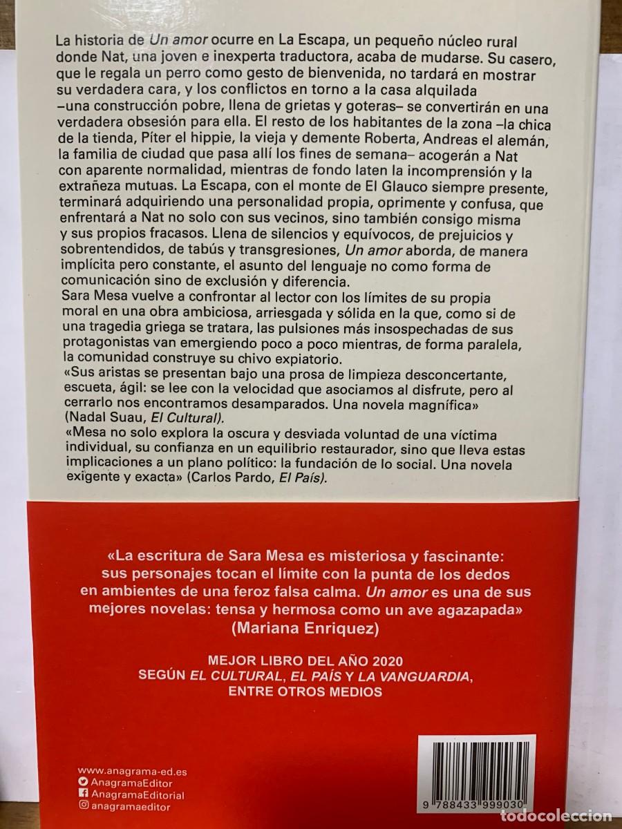 Libros: UN AMOR, SARA MESA, ANAGRAMA - Foto 2