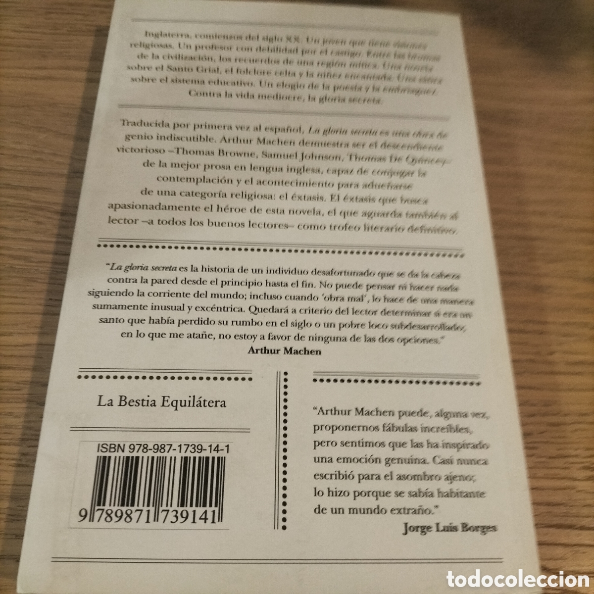 Libros: LA GLORIA SECRETA - ARTHUR MACHEN - EDIT. LA BESTA EQUILATERA - Foto 2