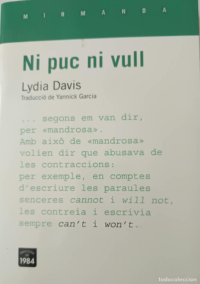 Libros: Lydia Davis - Ni vull ni puc