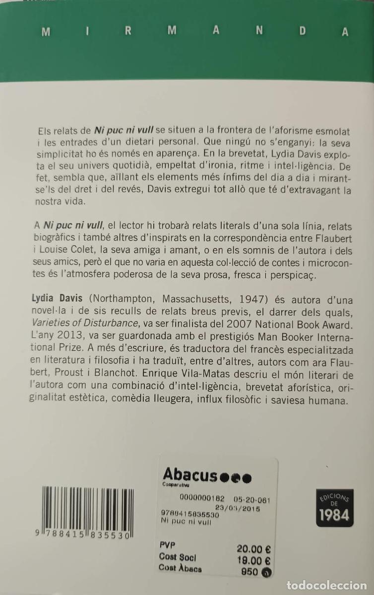 Libros: Lydia Davis - Ni vull ni puc - Foto 2