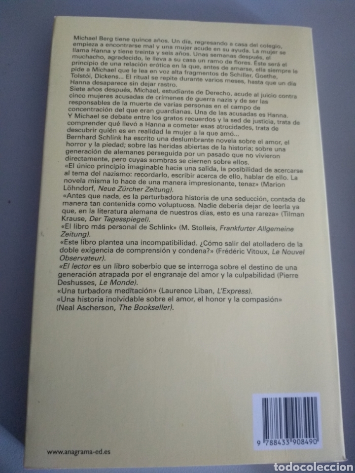 Libros: El lector. Schlink, Bernhard - Foto 2