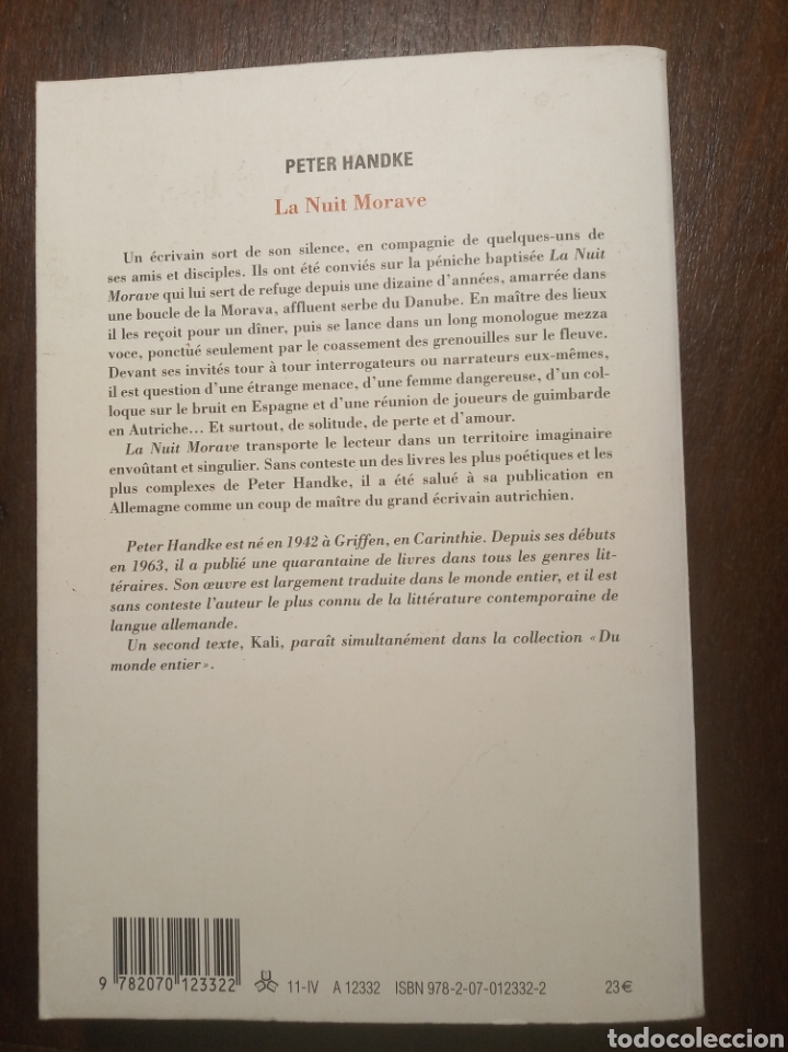 Libros: La nuit morave. Peter Handke - Foto 2