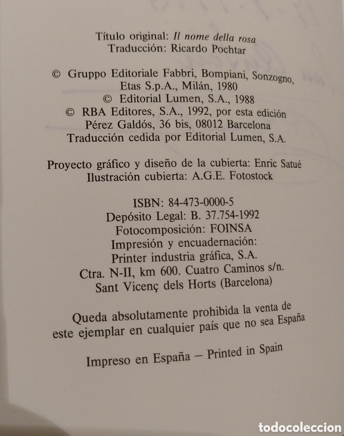 Libros: Novela &rdquo;El Nombre de la Rosa&rdquo; - Foto 6