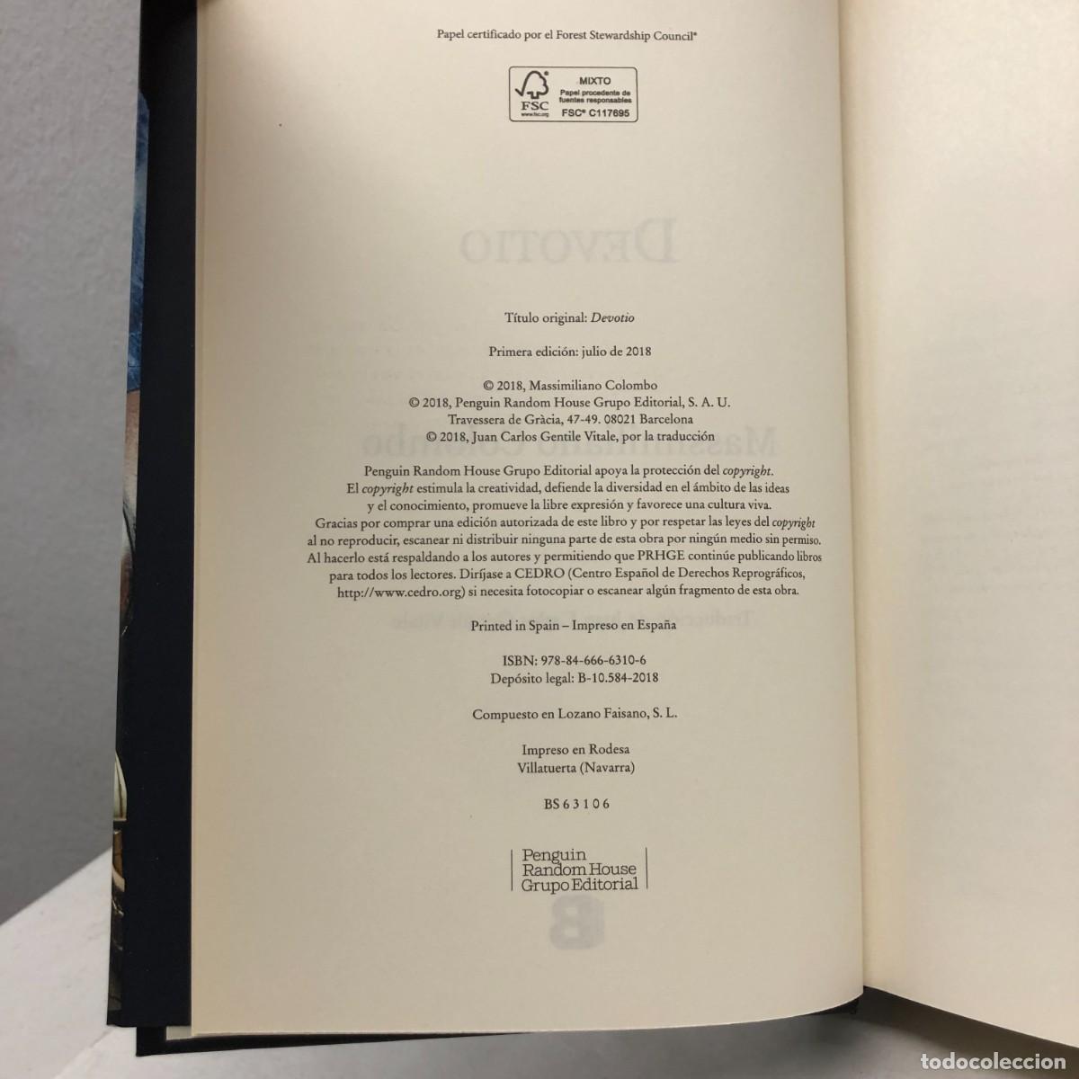 Libros: DEVOTIO - MASSIMILIANO COLOMBO - EDICIONES B - 2018 / 532 - Foto 4