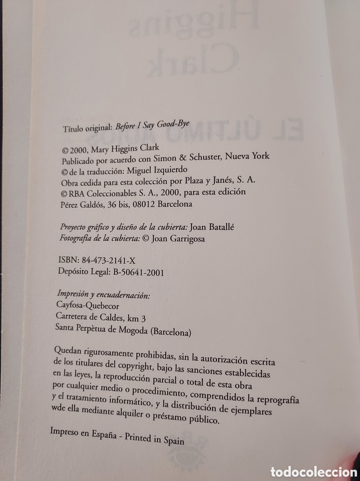 Libros: Libro &rdquo;El &uacute;ltimo adi&oacute;s&rdquo; - Foto 5
