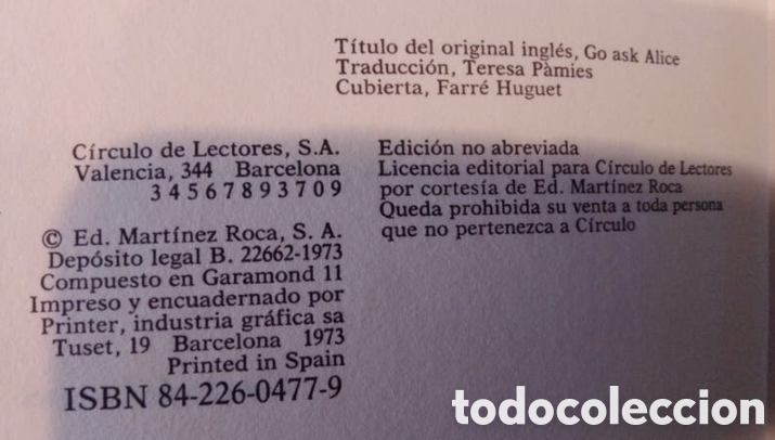 Libros: PREG&Uacute;NTALE A AL&Iacute;CIA (LIBRO) - Foto 3